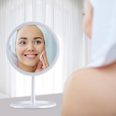 Makeup cosmetic mirror rechargeable with Led lights handheld hollywood vanity