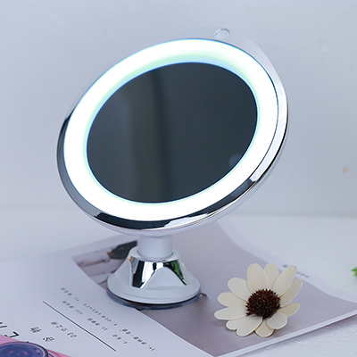 Bathroom bedroom with LED light 7x magnification 360 rotation wall suction cup mirror